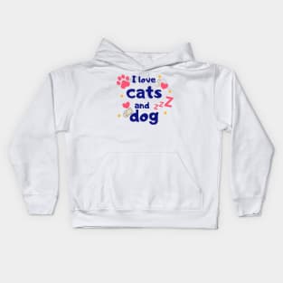 I love cat and dog Kids Hoodie